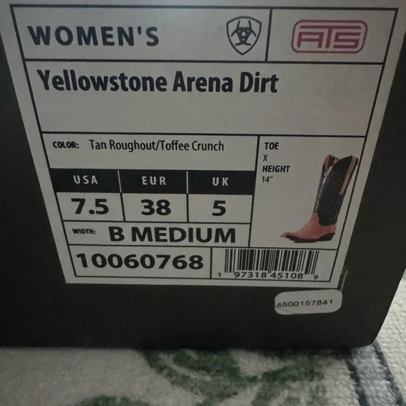 BNIB Women’s Ariat x Yellowstone Arena Dirt Boot in TAN ROUGHOUT|TOFFEE CRUNCH - Picture 9 of 12